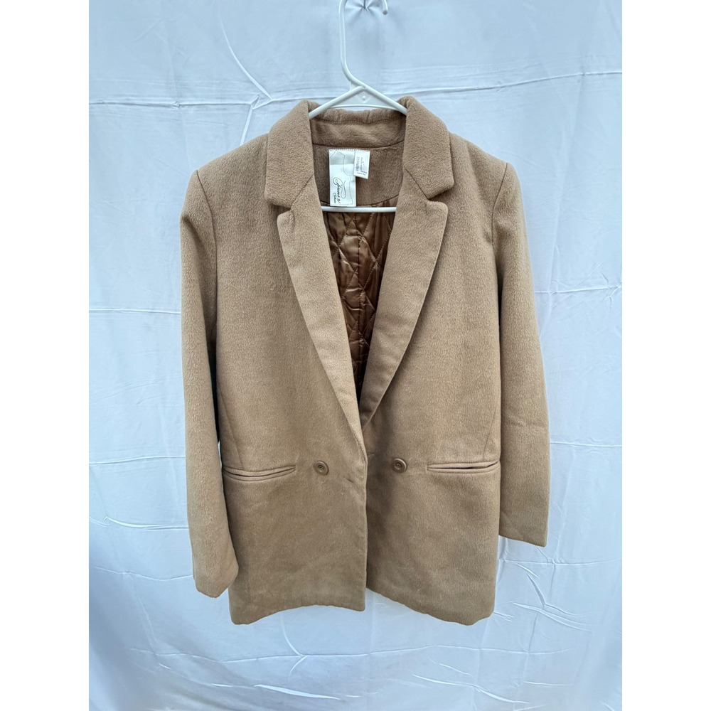 Forever 21 Exclusive Camel Brown Quilted Lined Car Coat Jacket Small